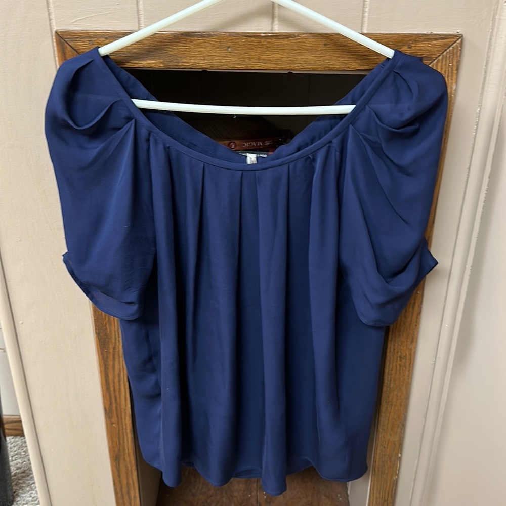 Sheer navy blouse